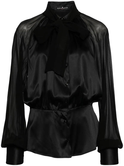 Puff-Sleeves Buttoned Shirt