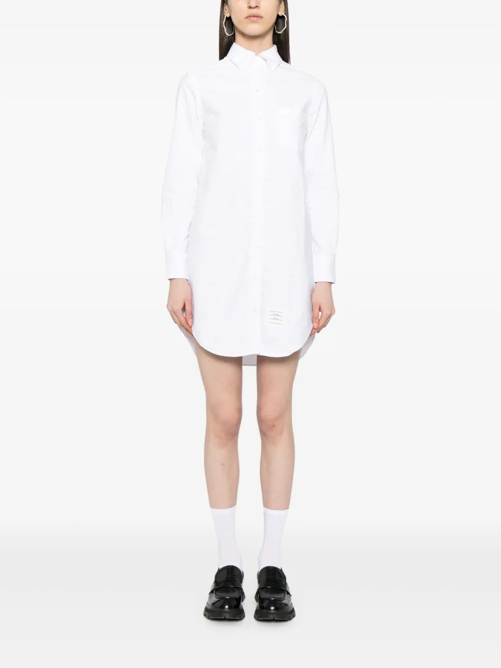 Logo-Patch Poplin Shirt Dress