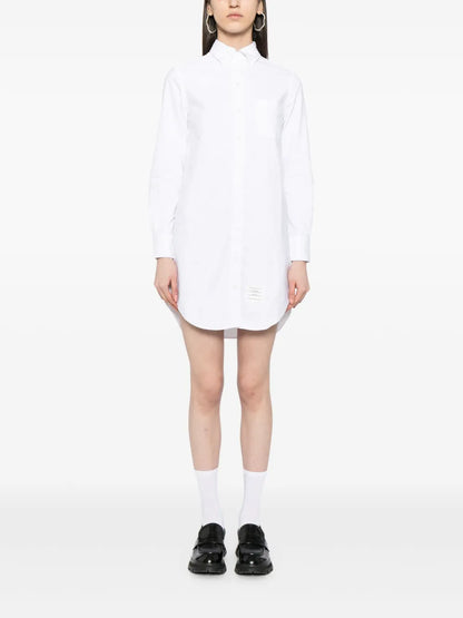 Logo-Patch Poplin Shirt Dress