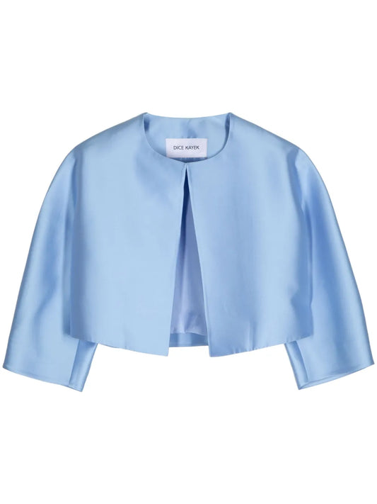 Satin-Finish Cropped Jacket