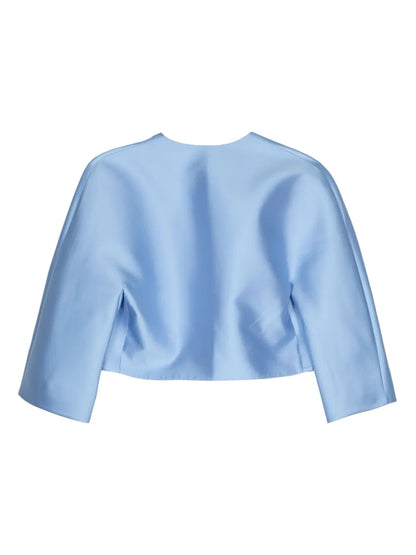 Satin-Finish Cropped Jacket