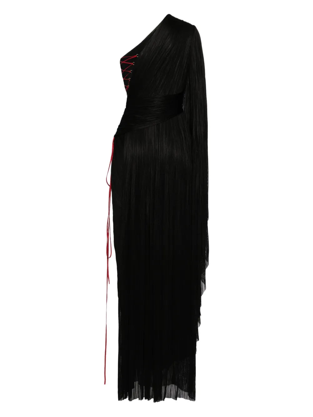 Draped One-Shoulder Maxi Dress