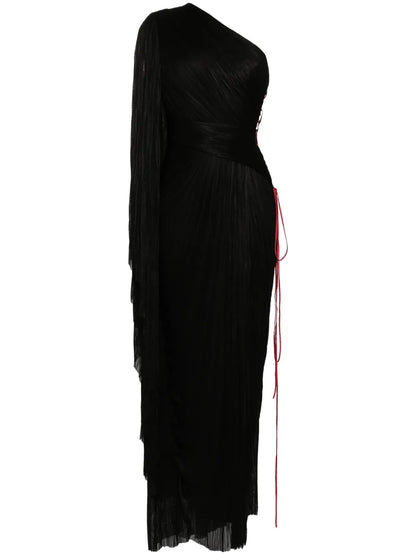 Draped One-Shoulder Maxi Dress