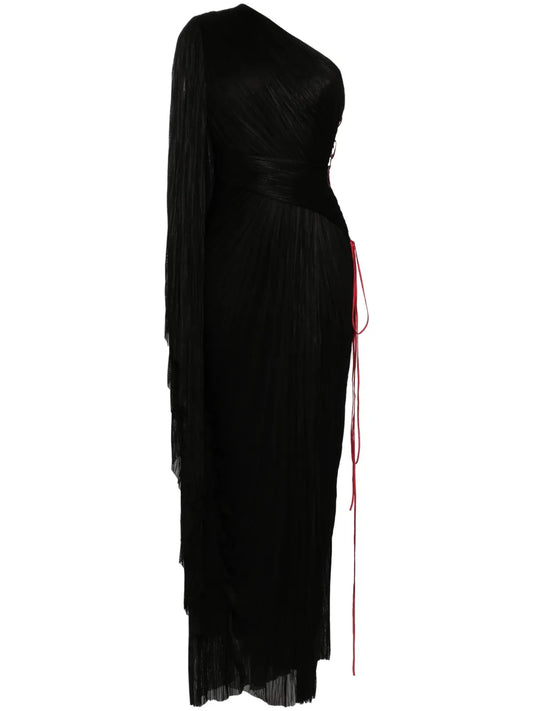 Draped One-Shoulder Maxi Dress