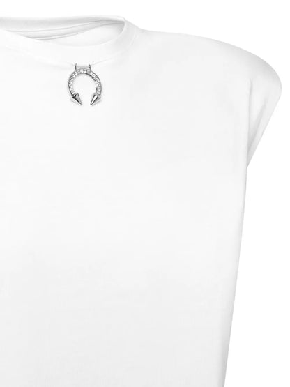 Ring-Embellished Padded Tank Top
