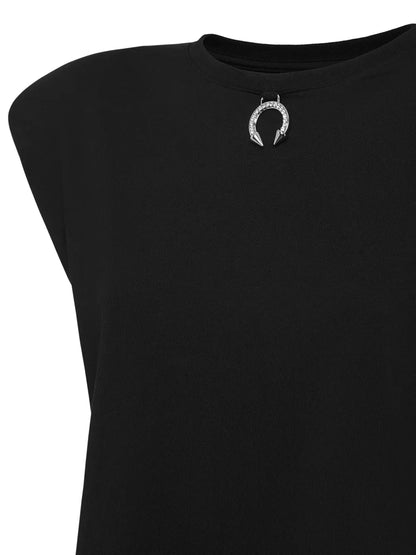 Ring-Embellished Padded Tank Top