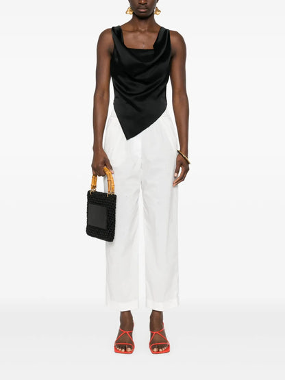 Rhinestone-Embellished Straight-Leg Trousers