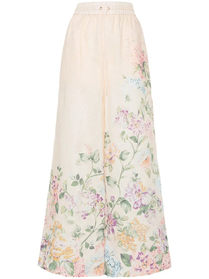 Halliday Floral-Print Palazzo Trousers