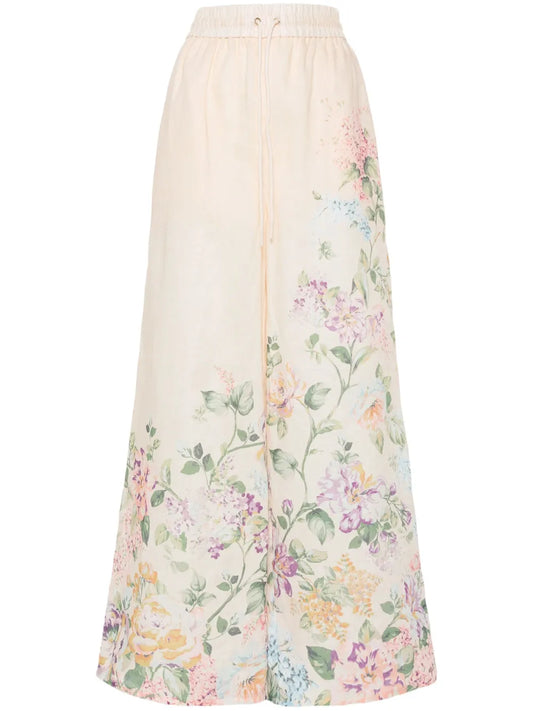 Halliday Floral-Print Palazzo Trousers
