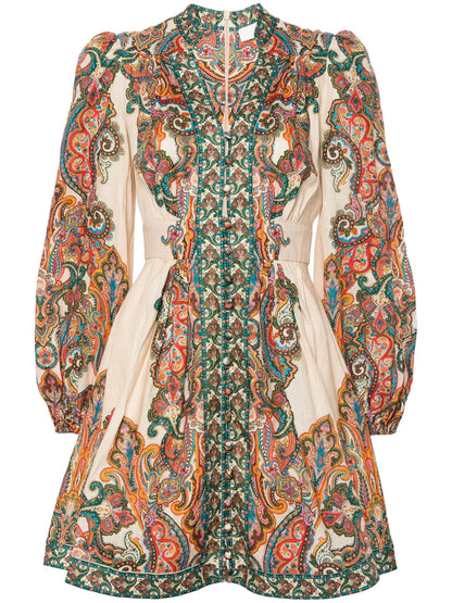 Ottie Plunge Linen Mini Dress