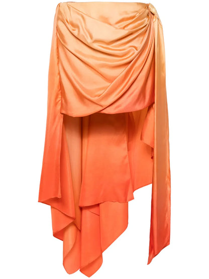 Ombré Draped Midi Skirt