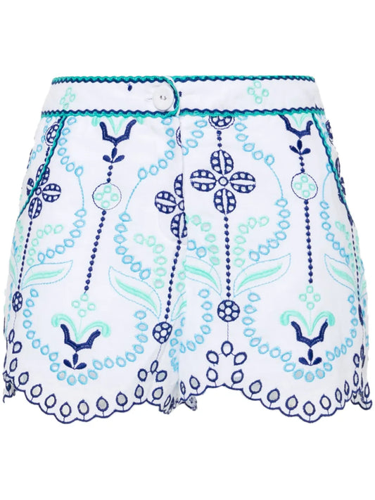 Mason Floral-Embroidered Shorts