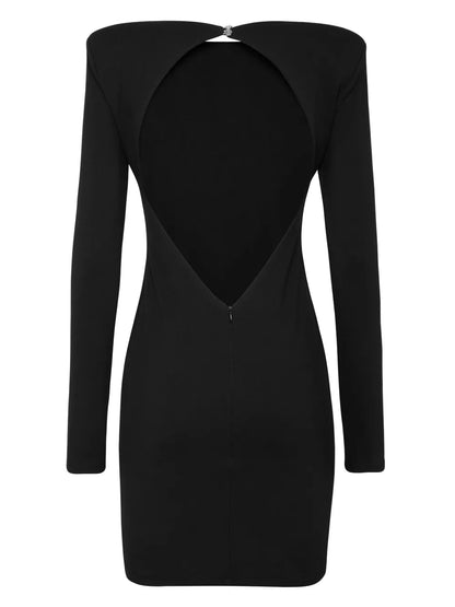 Crystal-Embellished Logo Minidress