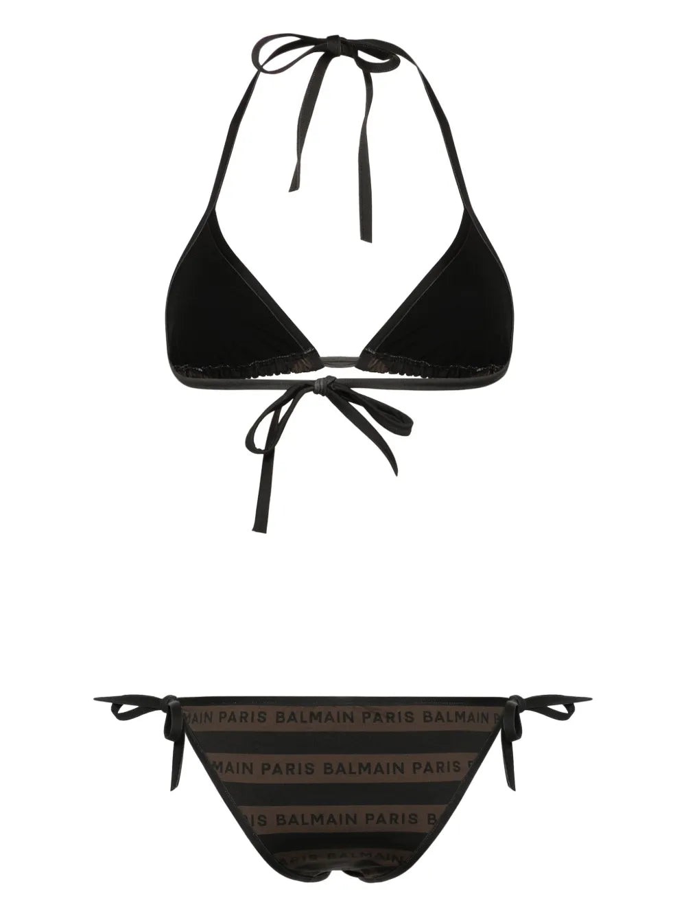 Logo-Print Striped Bikini
