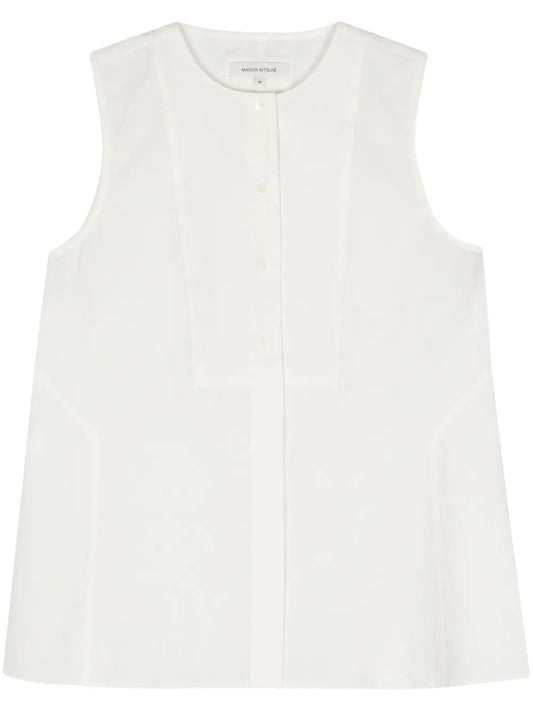Crinkled Sleeveless Shirt