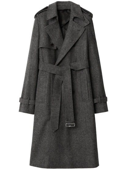 Belted Wool Trench Coat