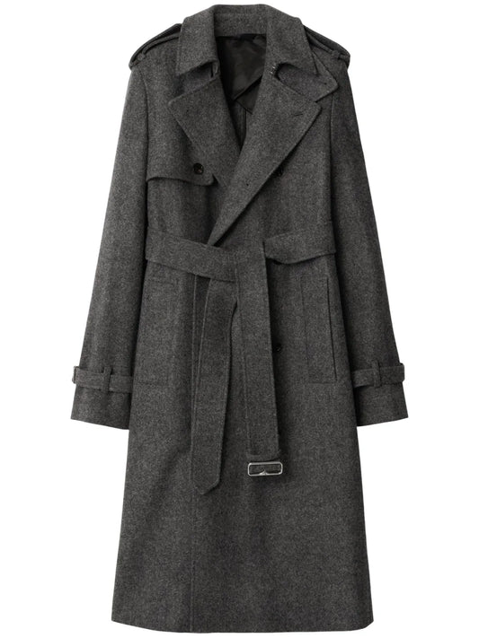 Belted Wool Trench Coat