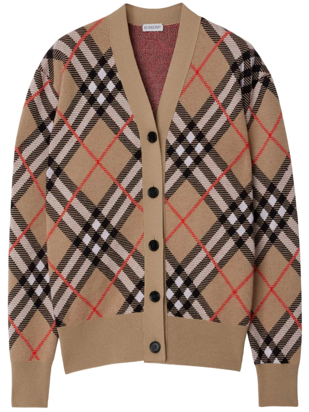 Check Wool-Blend Cardigan
