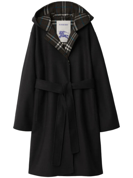 Wool Reversible Hooded Coat