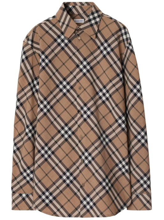 Check-Pattern Poplin Shirt
