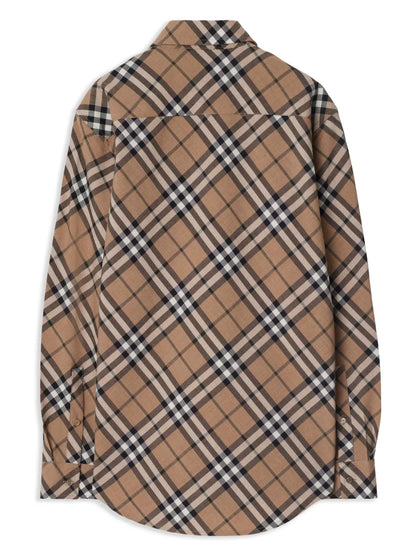 Check-Pattern Poplin Shirt