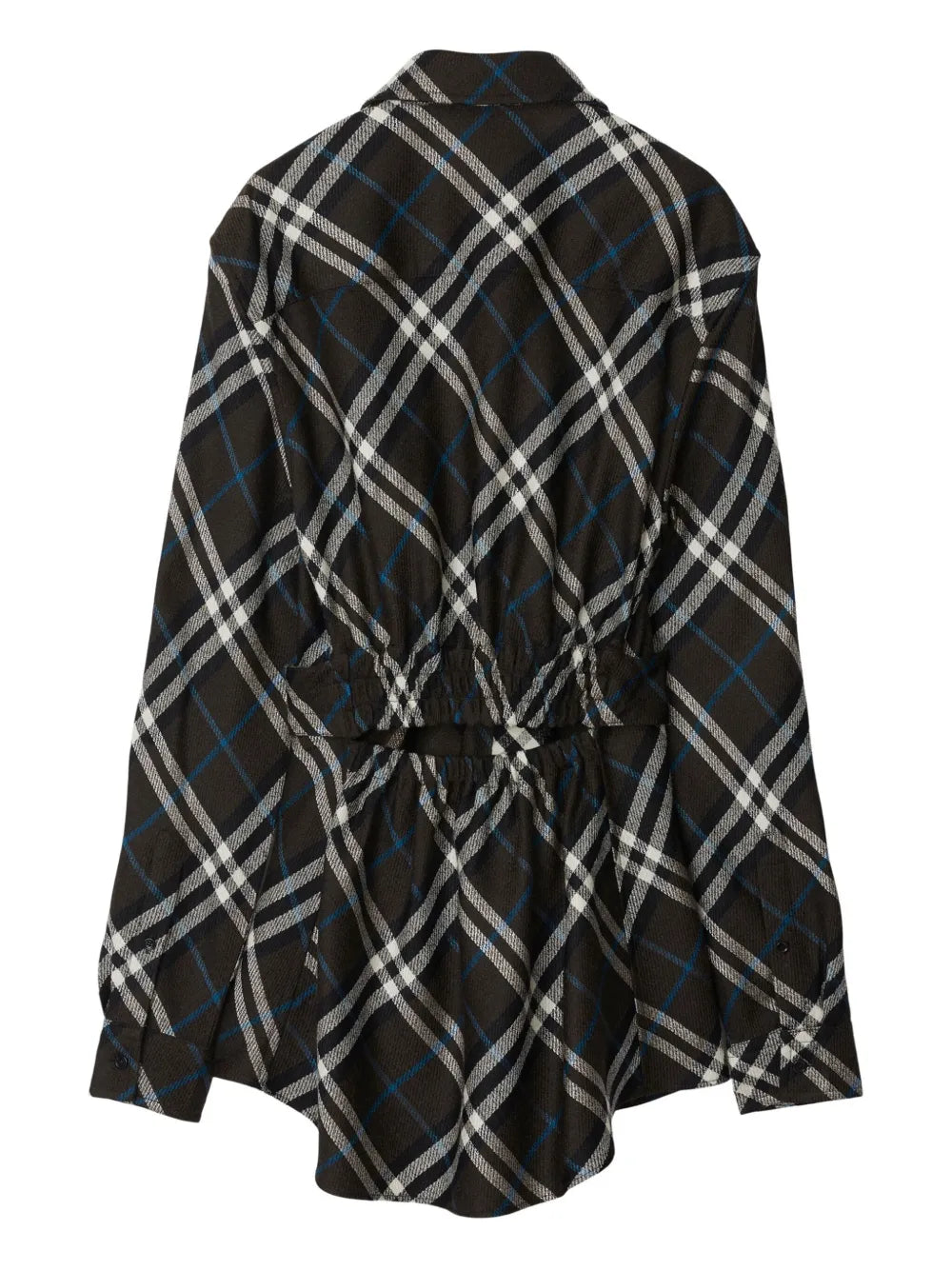 Check-Pattern Belted Shirt