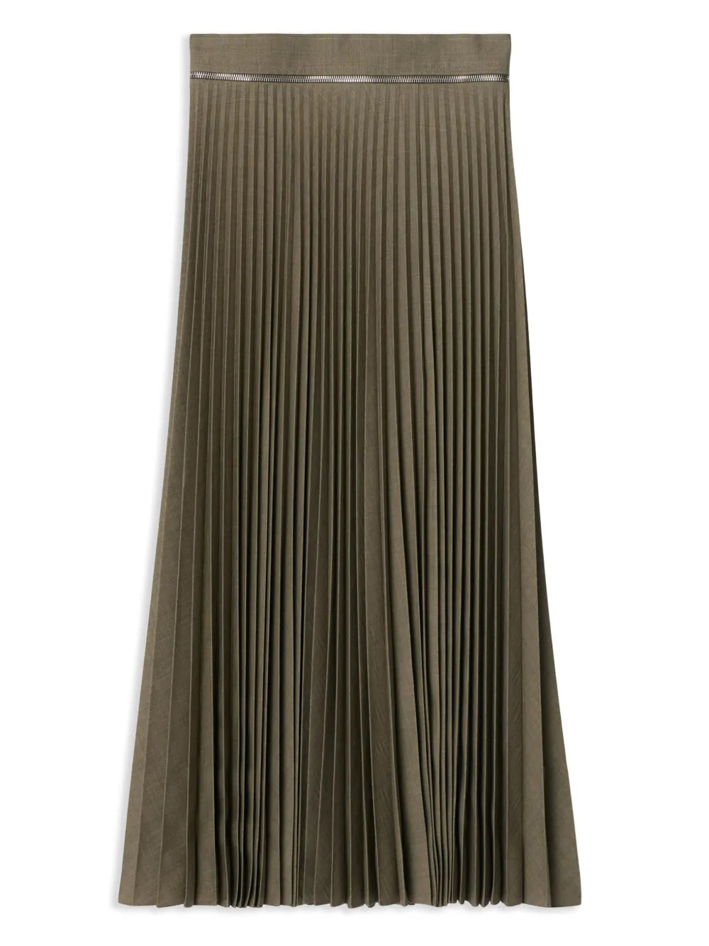 Fully-Pleated Wool-Blend Skirt