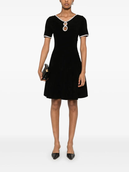 Crystal-Embellished Mini Dress