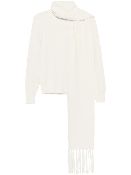 Detachable-Scarf Sweater
