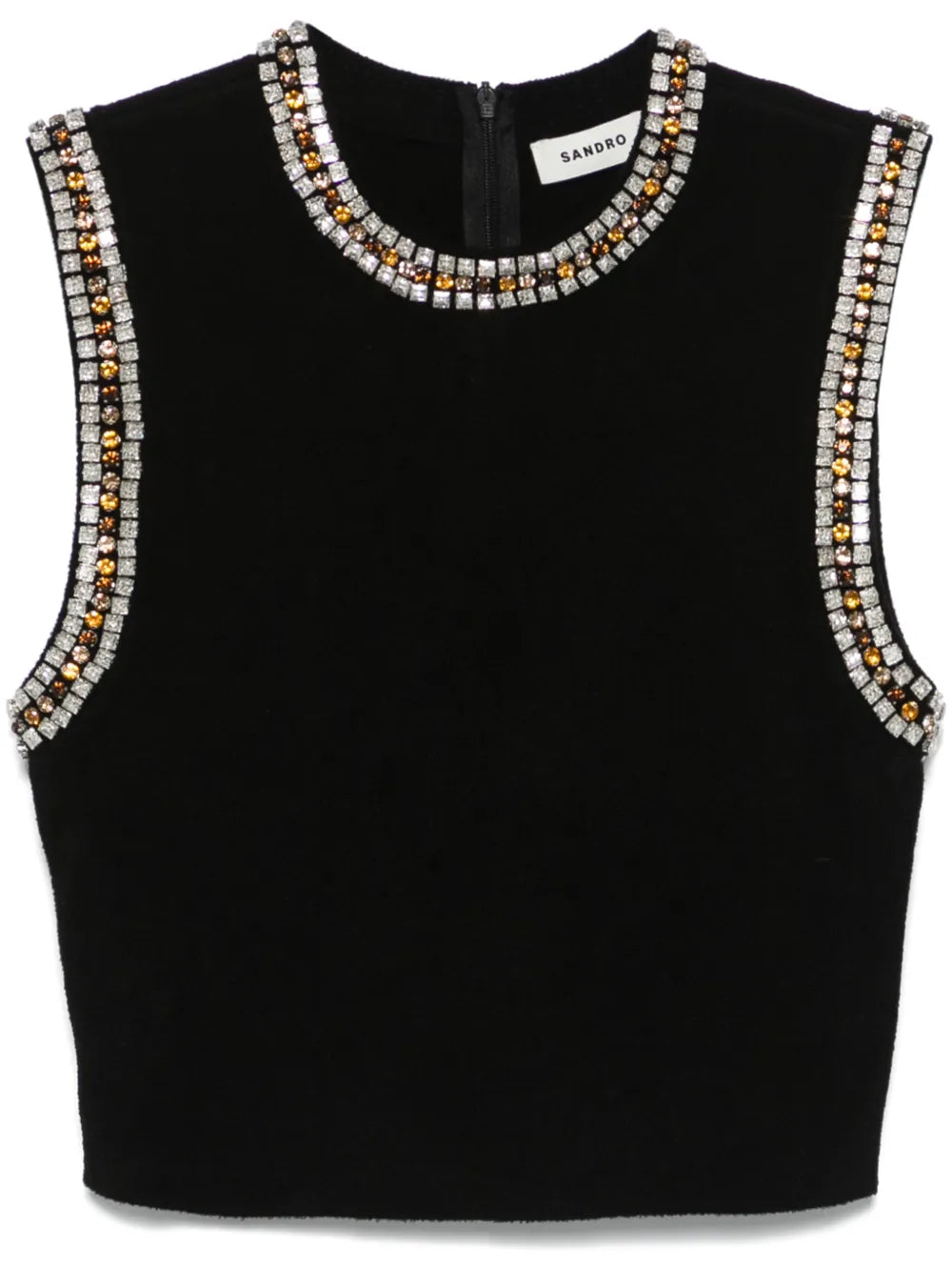 Crystal-Embellished Knitted Top