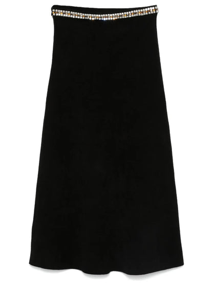 Crystal-Embellished Midi Skirt
