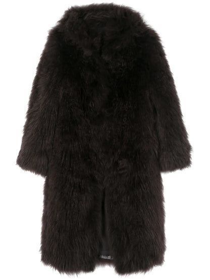 Press-Stud Shearling Coat