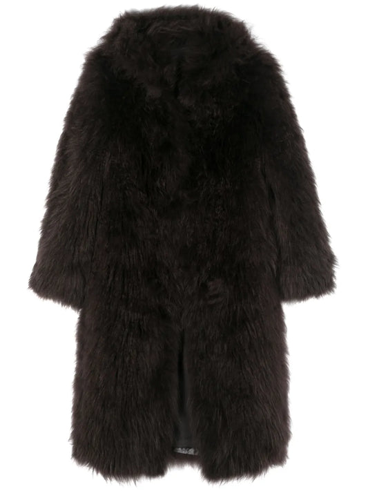 Press-Stud Shearling Coat