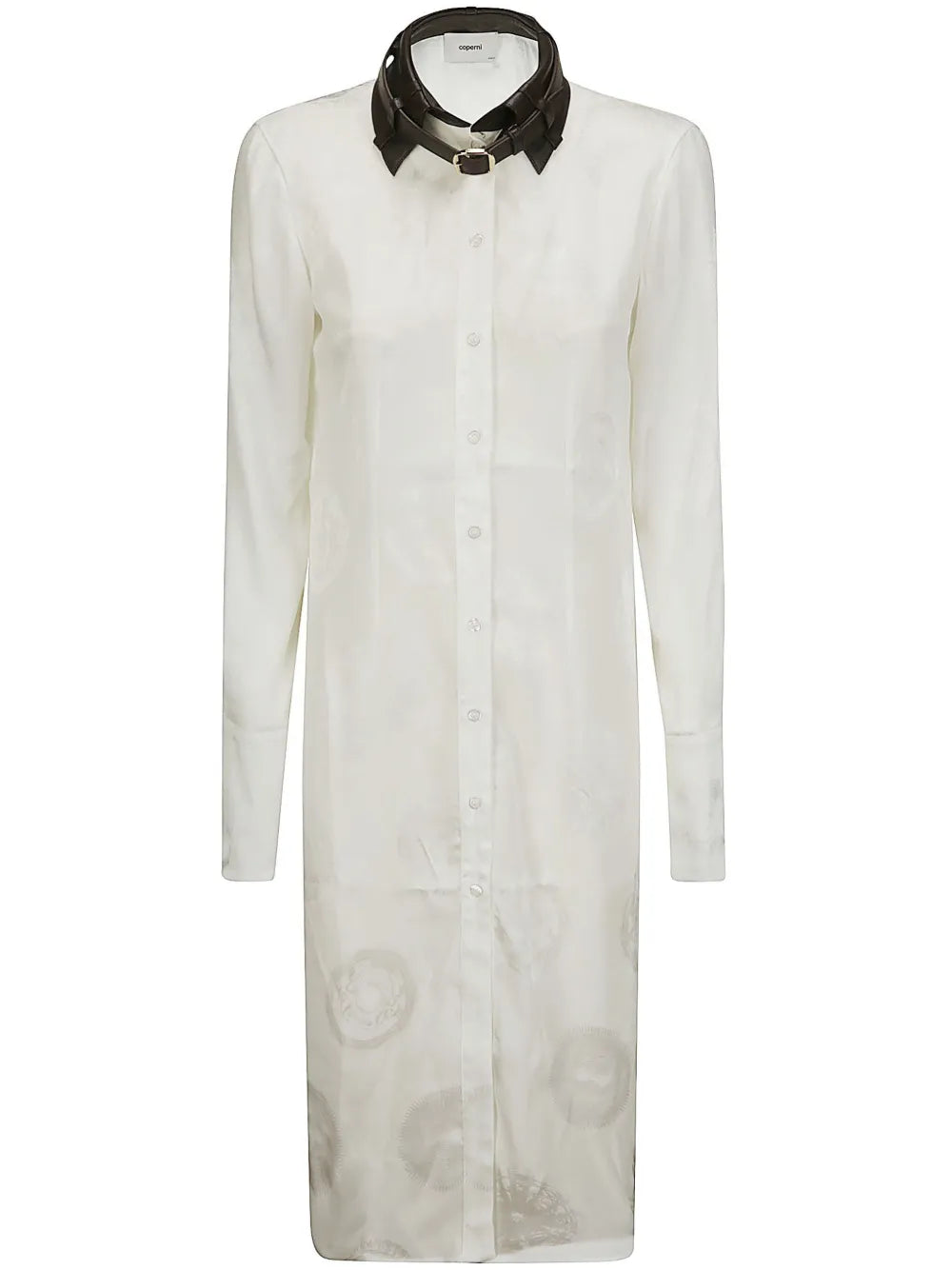 Collar-Detail Silk Dress