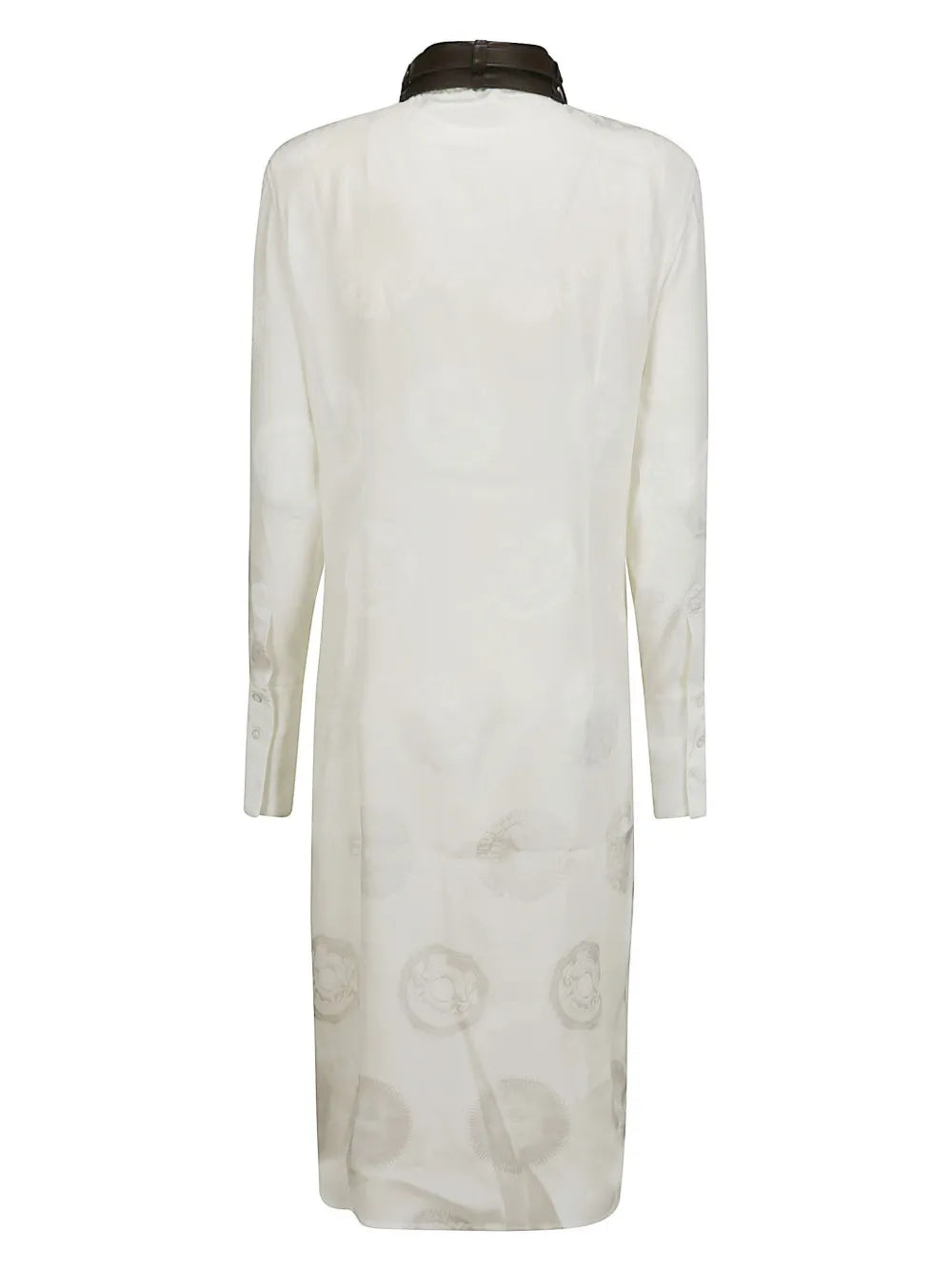 Collar-Detail Silk Dress