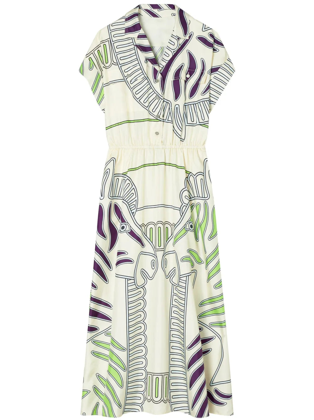 Printed Silk Twill Shirtdress