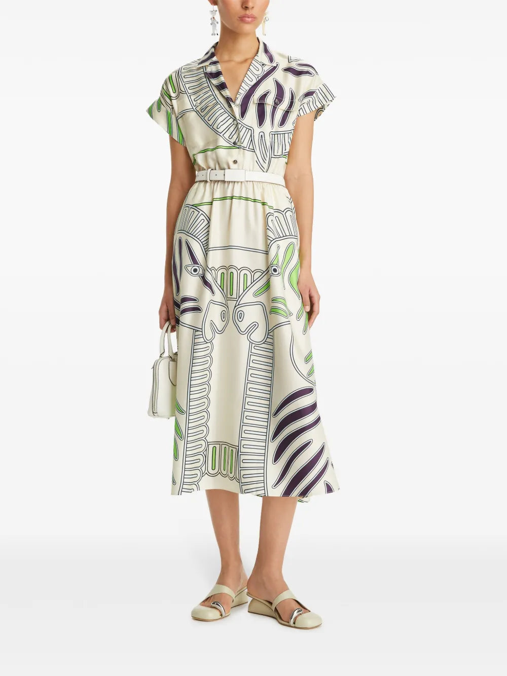 Printed Silk Twill Shirtdress