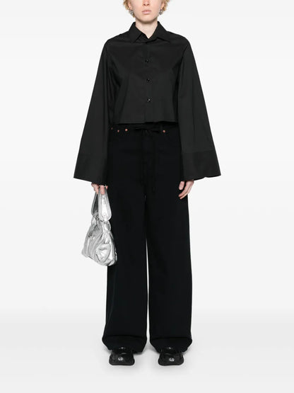Extra-Long Sleeve Cropped Shirt