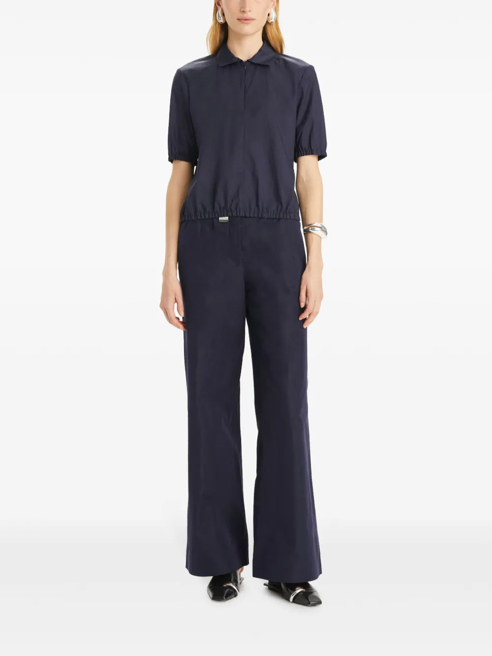 Zip-Up Short-Sleeve Shirt