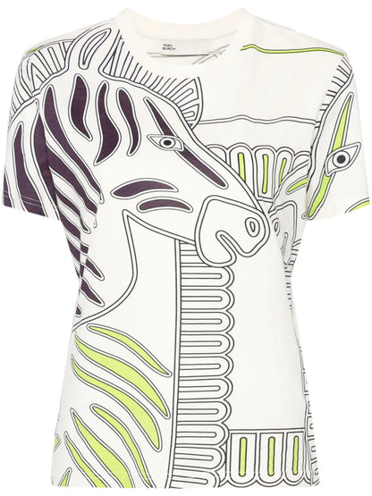 Zebra-Print Cotton T-Shirt