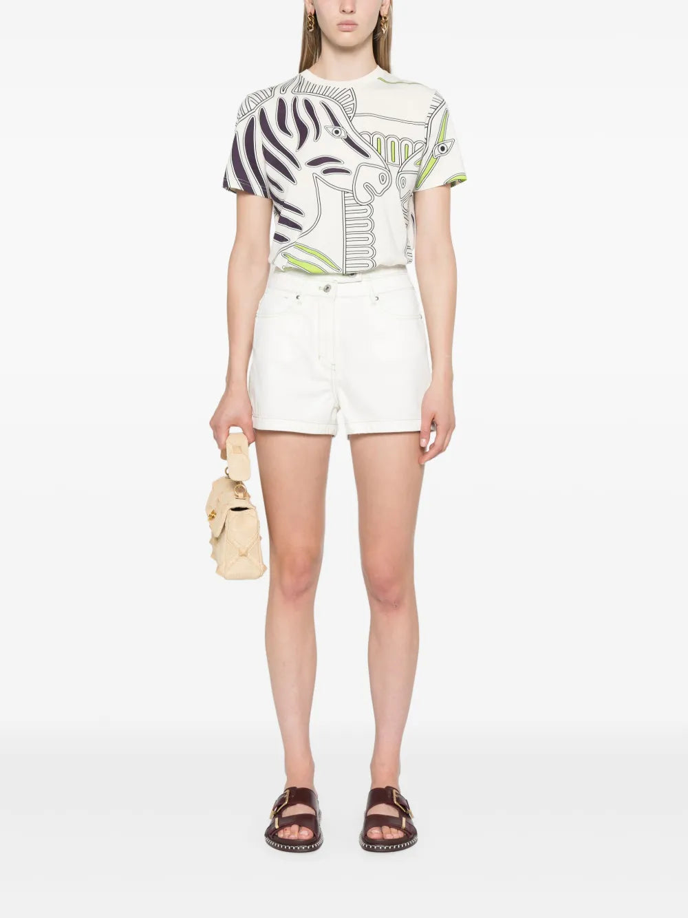 Zebra-Print Cotton T-Shirt