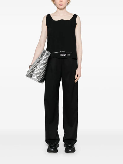 Drawstring Straight-Leg Trousers
