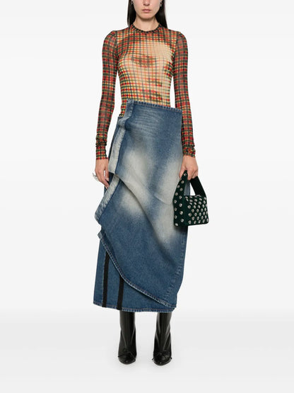 Denim Midi Skirt