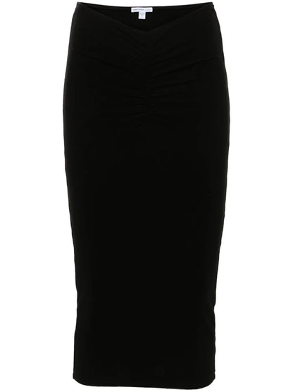 Ruched Jersey Midi Skirt