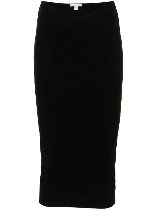 Ruched Jersey Midi Skirt