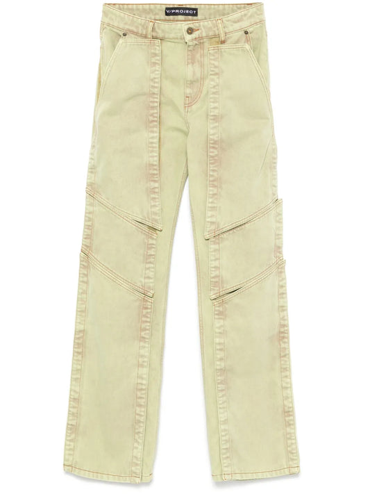 Panelled Straight Jeans