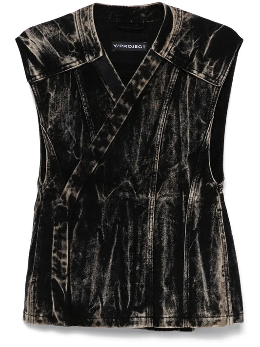 Whiskering Effect Vest