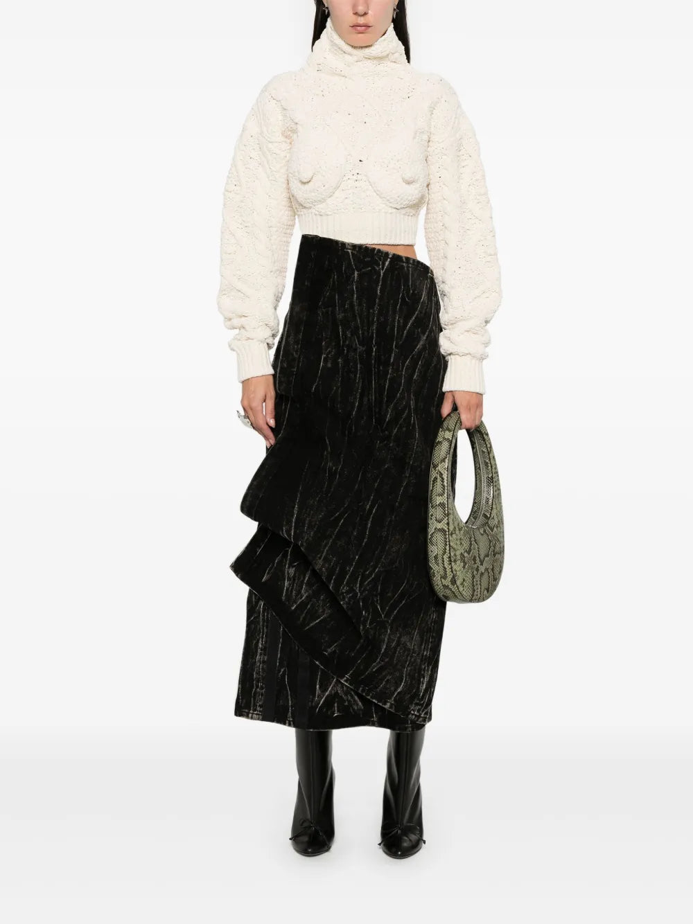 Bleached Denim Skirt