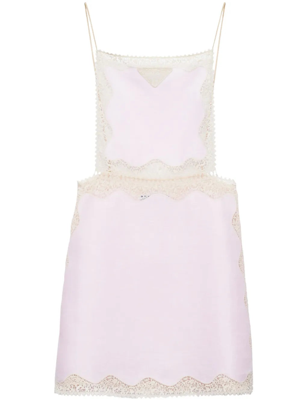 Lace-Trimmed Linen Minidress