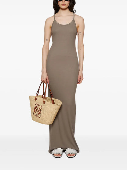 Spaghetti-Strap Fitted Maxi Dress